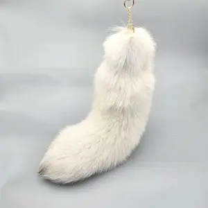 2026 Cute White Modacrylic Faux Fox Tail, Synthetic Fur Cosplay Costume Accessory for Halloween, Comic Con & Party Decorations