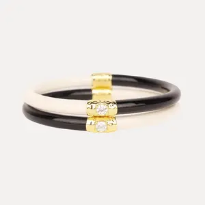 Black/Ivory Yin & Yang All Weather Bangles® (AWB®)