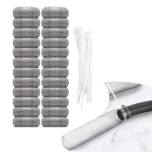BIKIRIN Lint Trap for Washing Machine Drain Hose, Stainless Steel Filter Screen, Washer Hose Lint Trap with Cable Ties, Laundry Mesh Washer Sink Drain Hose Screen Filter