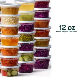 ProTakeOut, [12 oz] Heavy-Duty PP Deli Containers with Lids – 100 Sets  | Microwave & Freezer Safe | Durable, Leak-Resistant & Reusable | Ideal for Food Storage, Meal Prep, Restaurants & Catering
