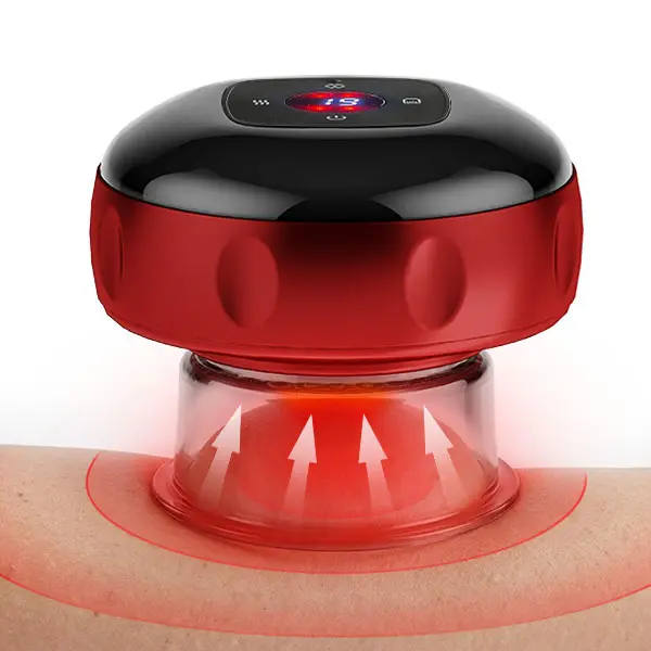 Smart Dynamic Cupping Machine, USB Rechargeable Dual-Purpose Scraping Tool with Red LED Light for Recovery - 12 Intensity Levels, Usb Port