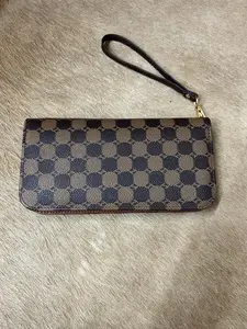 Monogram Accent Wallet  - Brown Circles