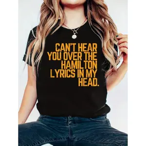 100 Percent Cotton Unisex Vintage Hamilton Quote T Shirt Classic Short Sleeve Casual Sport Style Breathable All Season Wear