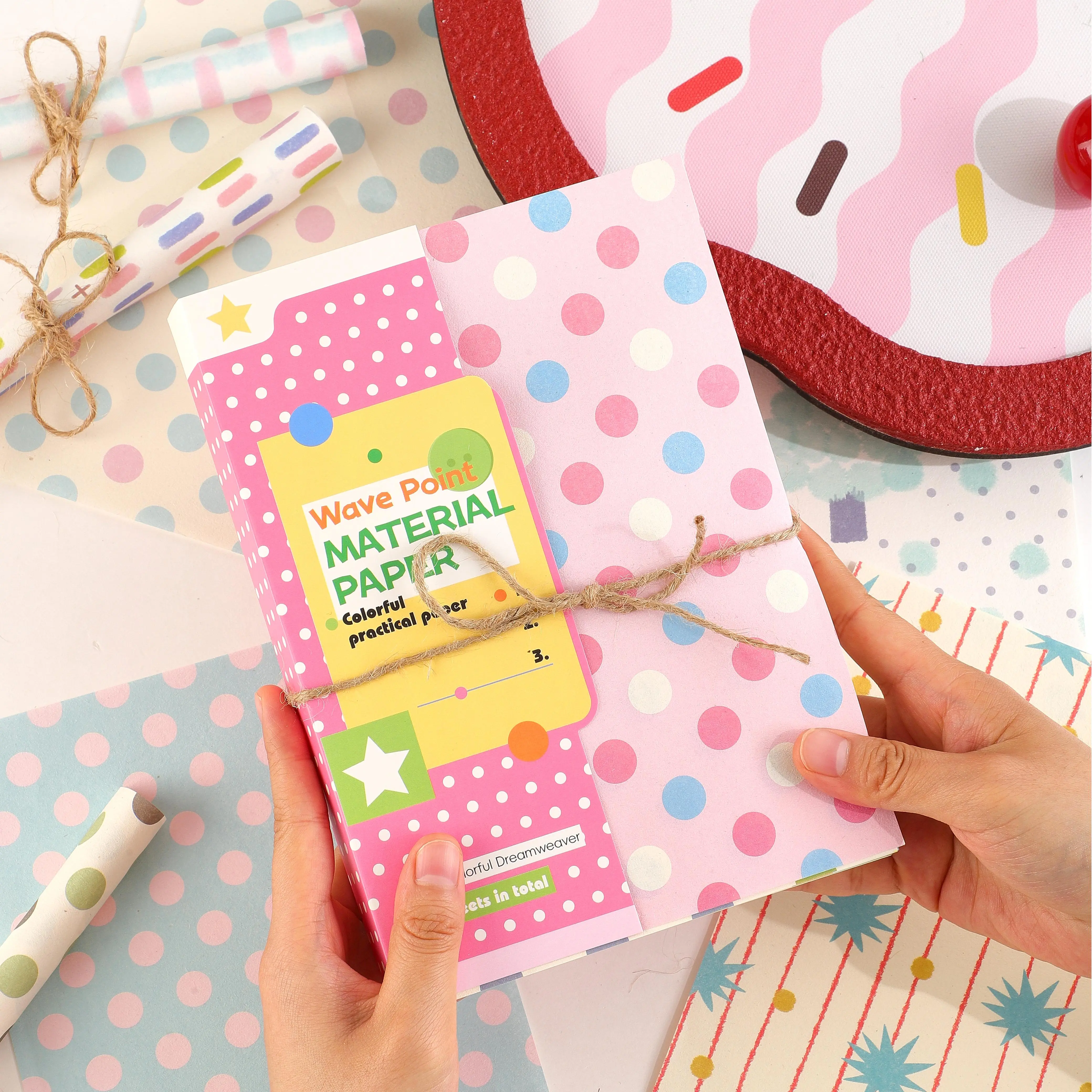 Colorful Dots Scrapbook Paper - 160 Sheets, 5.5In*8In Large Non-Adhesive Decorative Paper, Easy Handling Scrapbook Supplies for DIY Notebook Customization, Craft Projects