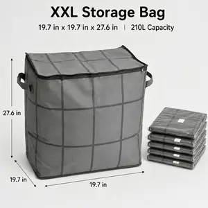 Large Capacity Moving Storage Bag, Zippered Fabric Organizer for Quilts, Bedding, Blankets & Sweaters, Spacious Clothes Storage Container for Closet, Bedroom and Home Organization