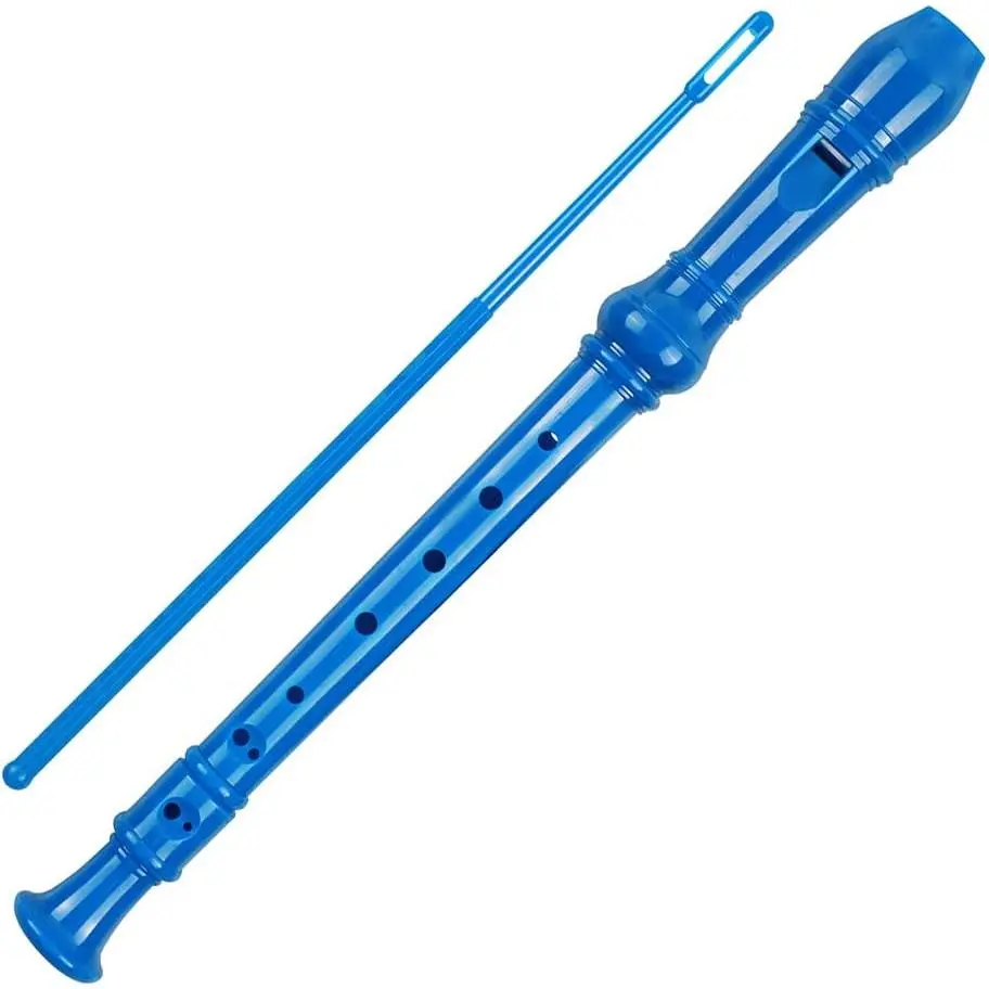 C Key 8-Hole ABS Plastic Soprano Descant Recorder (Clarinet Style), Musical Instruments Kit with Fingering Chart, Instructions, Cleaning Rod, Blue Bag, Instrument Kit