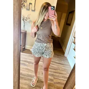 Cheetah Frayed Hem Shorts