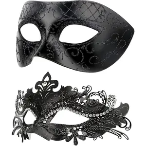 Z-HDW12    Masquerade Mask for Couple, Mardi Gras Deecorations Venetian Masks for Womens