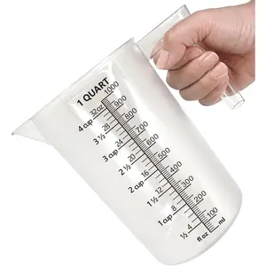 1000ml (32oz) Plastic Measuring Cup with Handle – Pool Chemical Measuring Pitcher for Liquid Mixing, Pouring, Lawn Care, Pet Food, Motor Oil, Laboratory Use