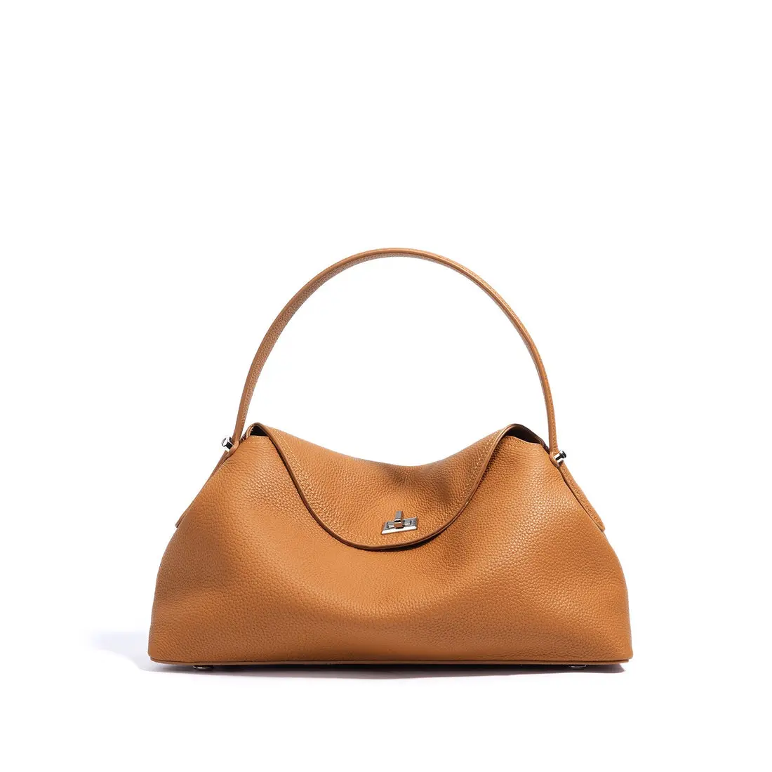 Metropolitan Luxe Bag - Brown Leather Handbag with Shoulder Strap & Tassel Detail for Everyday Use - Casual Trendy Purse with Convertible Design & Secure Turn-Lock Closure