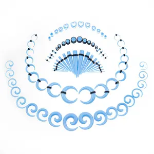 Ear Stretching Kit 84 Spiral Taper Gauges Heart Tunnels Plugs Expander Sets14g-00g Body For Ears