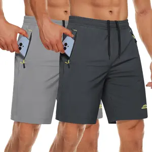 MAGCOMSEN 2/3 Pack Men's Hiking Shorts 9" Quick Dry Athletic Shorts with Zipper Pockets for Gym Workout Basketball Running Outdoorfun FallFreshness