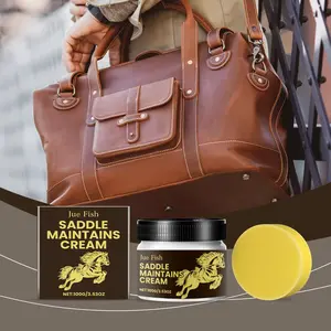 Saddle Leather Care Cream Kit - Clean, Condition & Protect with Beeswax & Coconut Oil. Prevents Cracking, Restores Shine & Waterproofs Leather (148g) Household