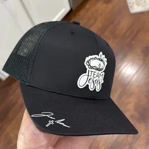 Team Jesus Brand Adjustable Baseball Cap with Crown Logo and Signature Design in Black Color for Fans and Everyday Wear