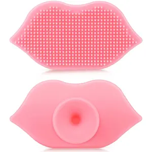 2 Pieces Lip Scrub Brush, Silicone Lip Scrubber and Exfoliating Brush Tool for Men Women Smoother and Fuller Lip Appearance