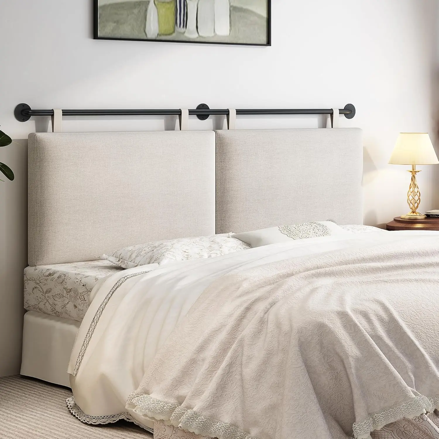 Headboards  Size Bed Headboard Wall Mounted Headboards for Bed with Linen Upholstery Cabeceras De Cama  Headboard for Bedroom (Beige, )