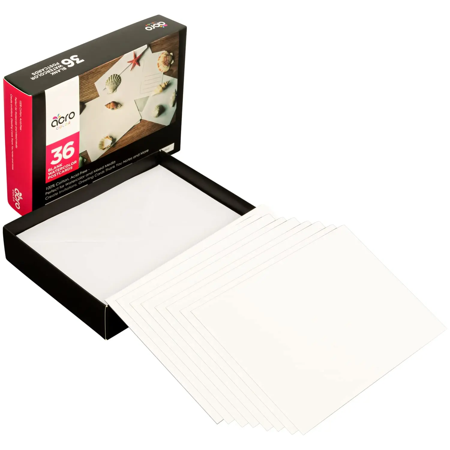 5x7 Thick Paper Greeting Card & Invitation Envelopes - 300 GSM Premium Blank Watercolor Cardstock with Envelopes - 36 Pack Thank You Cards for Christmas, Thinking of You, Cardstock With Envelope