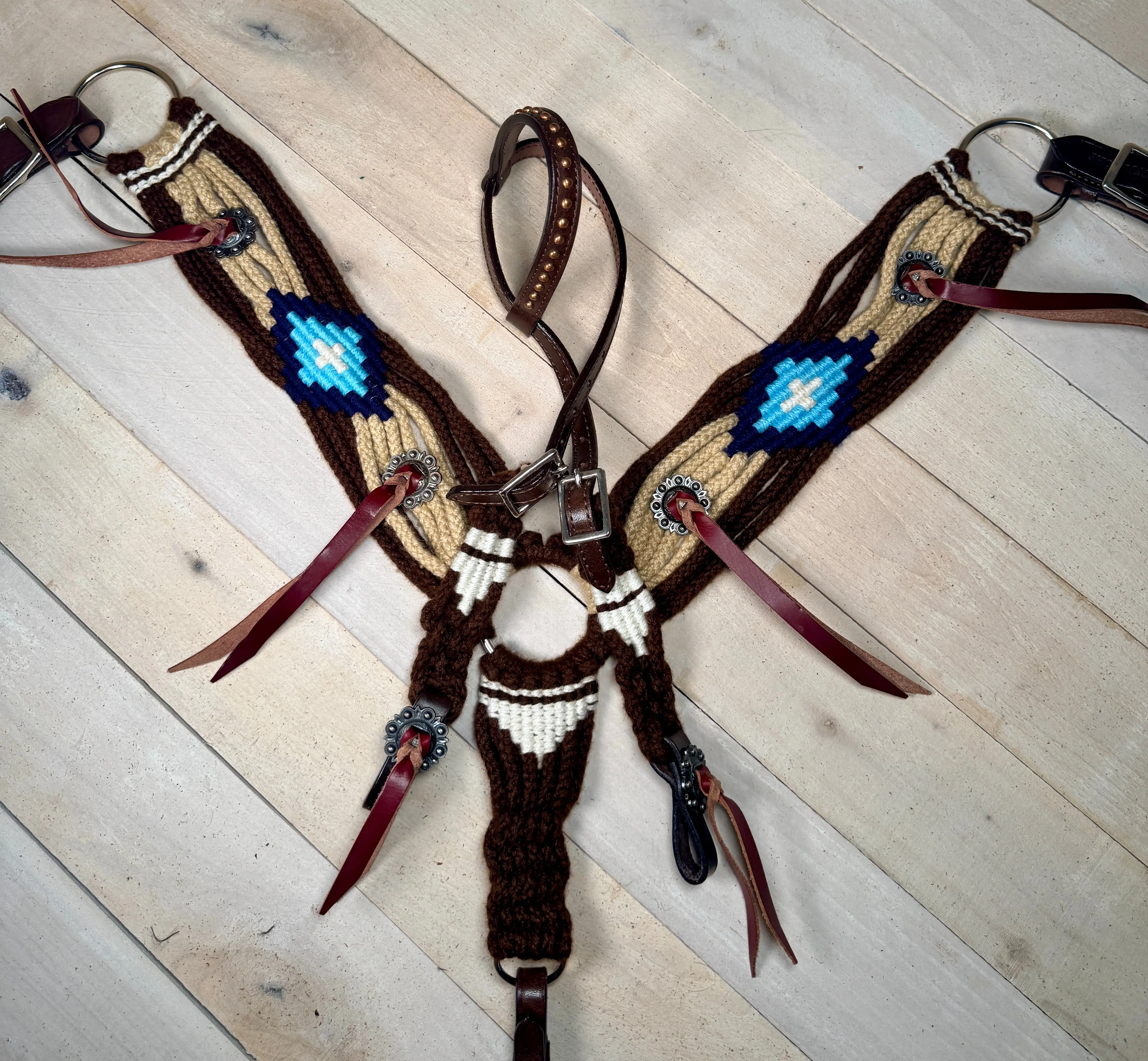 High Desert Brown and Blue Woven Tack Set