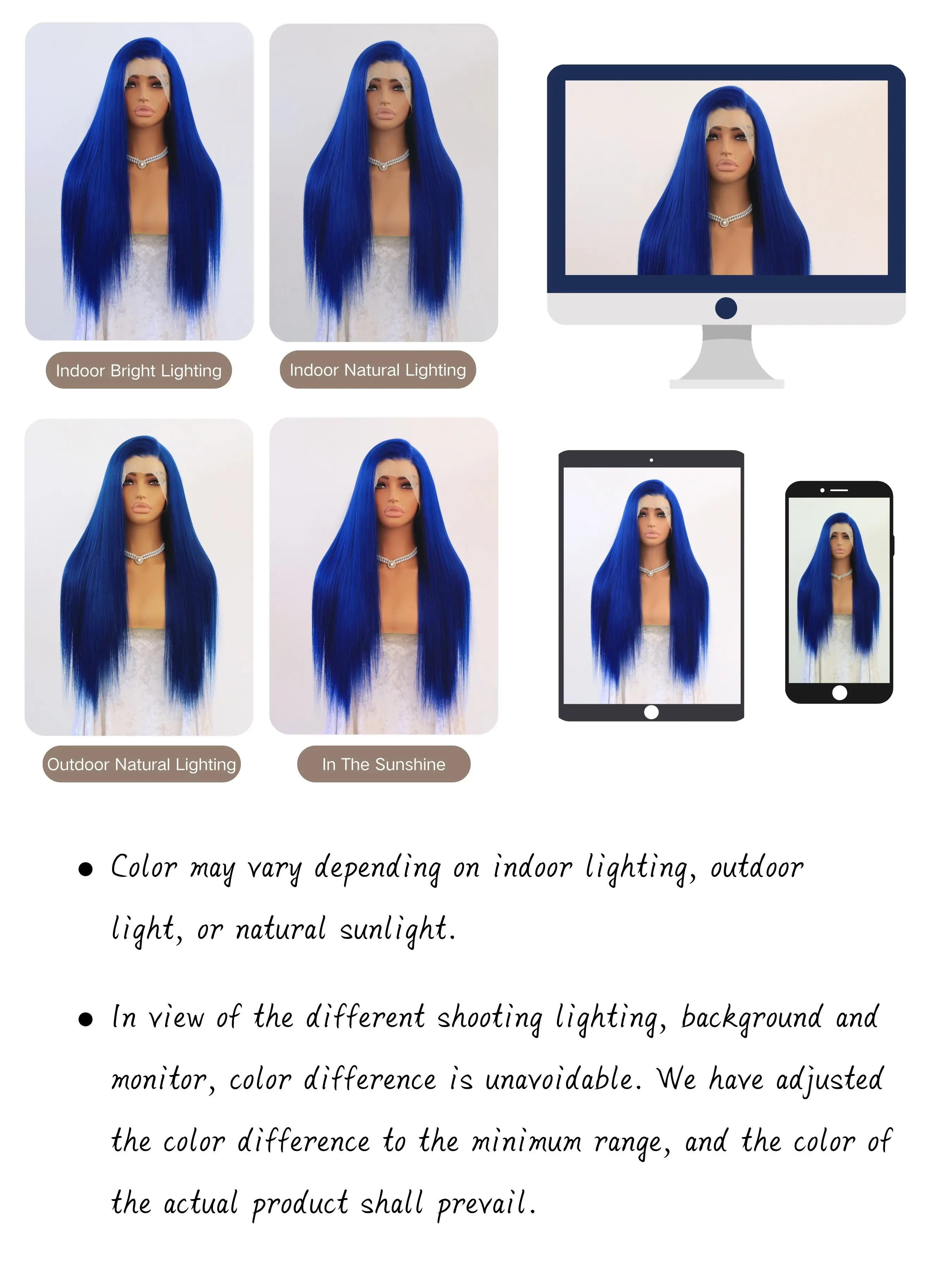 Bright blue lace front wig, cosplay, festival Blue Lace Front Wig - Etsy main image 3