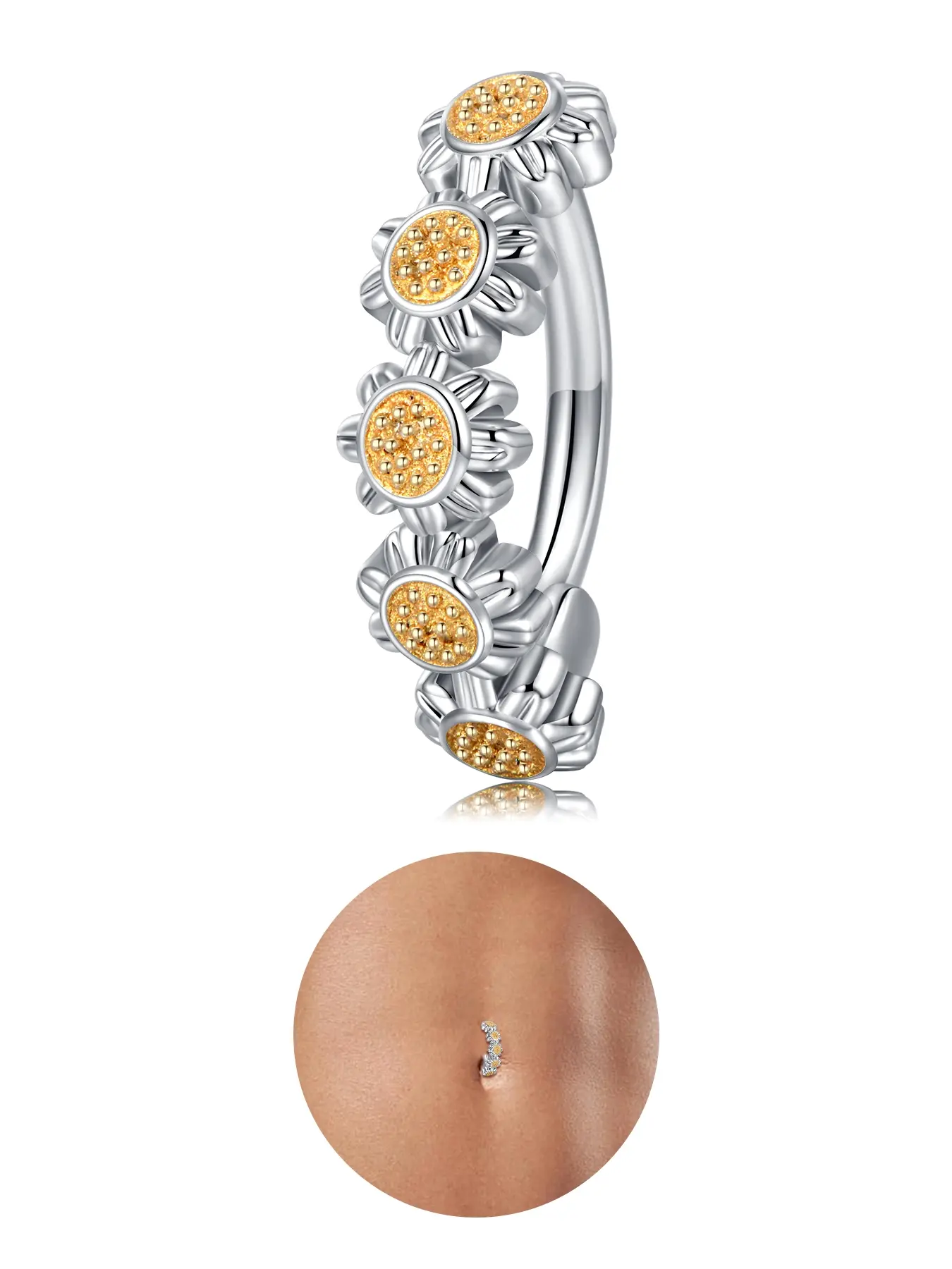 Hoop Belly Button Rings Dangle Belly Piercing 14G Pink Clicker Belly Rings Hypoallergenic Stainless Steel Navel Rings Silver Gold Belly Jewelry Belly Hoops Body Jewelry Body Jewellery for Women