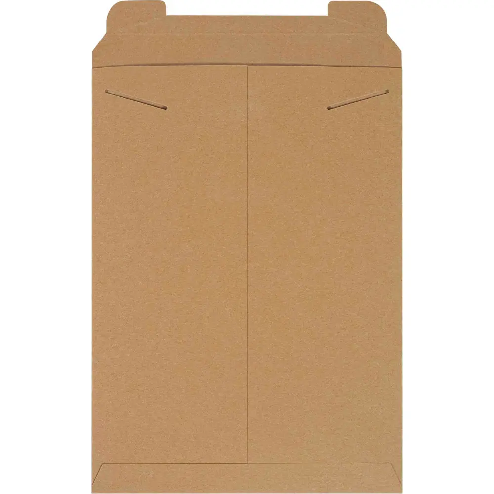 Stayflats Tab Lock Mailers B40061 - Cardboard Envelopes & Postal Supplies, Top-Open Rectangular Kraft Chipboard Mailers, .036 in. Thickness, 13x18 in., Lightweight for Postage Savings, Tab Lock Closure, 100 per Pack