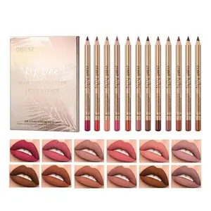 12 Color Lip Liner Set, Multi-Color Natural Look, Long-Lasting Matte Gold Tube, Perfect Gift and Self-Use Choice, Formaldehyde-Free