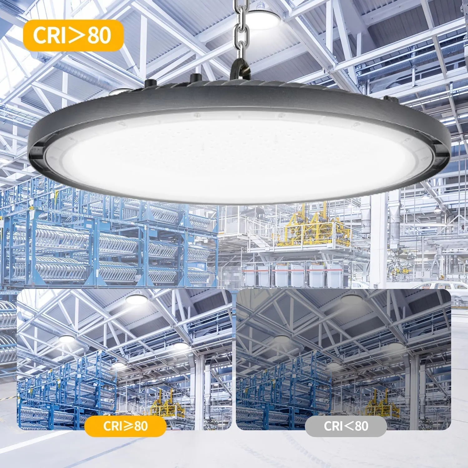 1 Piece LED Circular Ultra-Bright Light, Super Bright Leds, Led Circle Lighting, Led Outdoor Light, Ufo Industrial Mine Lamp, High Bay Shop Lights, Cool 100w/200w, Ideal for Garage, Garden, Factory, Stadium, Warehouse