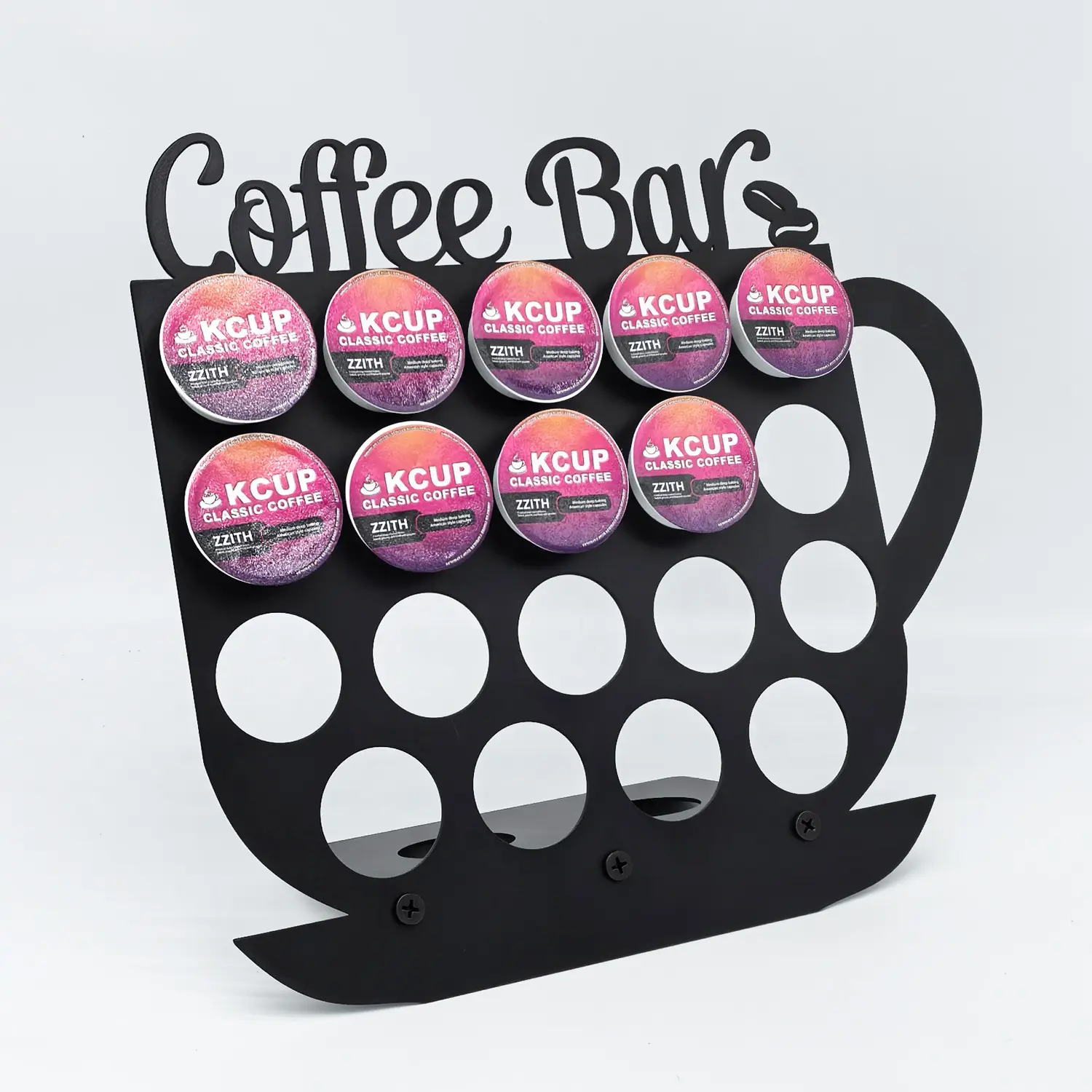 Metal K Cup Coffee Capsule Holder, 19 Capsule Display Rack, Home Kitchen Office Coffee Bar Organizer, Matte Capsule Storage, Fashion Engraved Decor, Coffee Pods, Coffee Accessories, Coffee Station Accessories