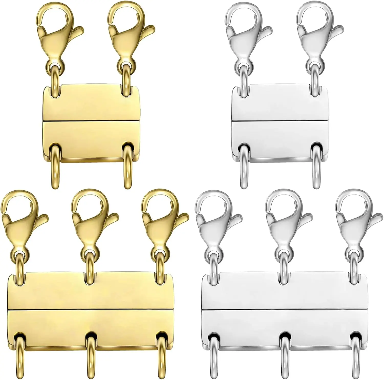 Multi Necklace Layering Clasps   Clasp,  and  Necklace Separator for Layering, Multiple  Closures for Layered Look