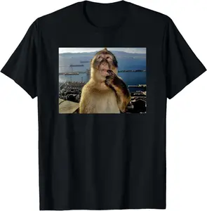 [100% Cotton]Thinking Monkey Meme Gift T-Shirt