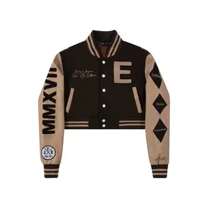 Three Pillar Varsity Cropped Jacket  [Mocha Brown]