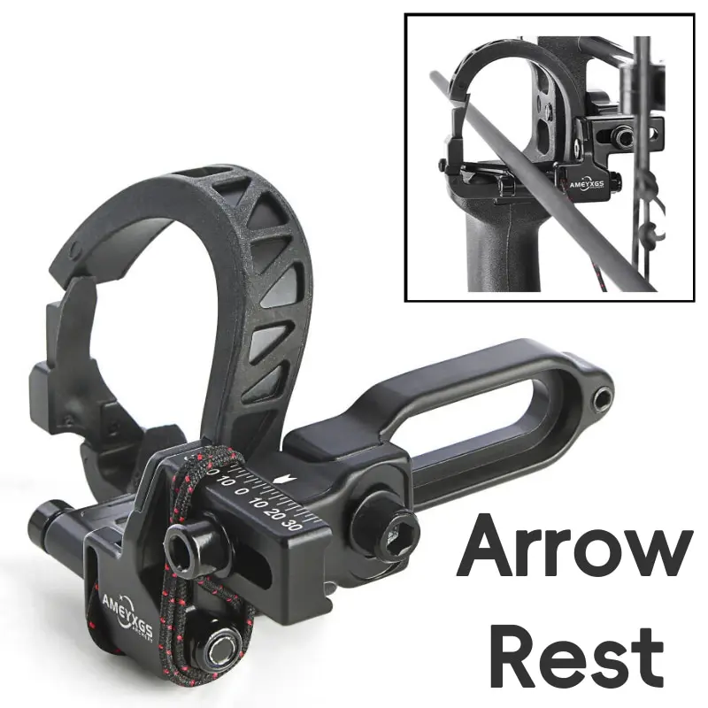 Lightweight Drop-Away Arrow Rest for Compound Bows, Adjustable with Standard Mount, Hollow Cut-Out Design with Fletch Guard for Archery, Knobs, 8.4Cm, 88G, 7.7×6.1×4.1 Centimeters