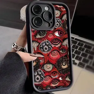 Abstract Eye Pattern Phone Case Casing Decorative Phone Protector Cover, Phone Accessories Compatible with iPhone 15 14 13 12 11 Plus/Pro/Pro Max, Protective