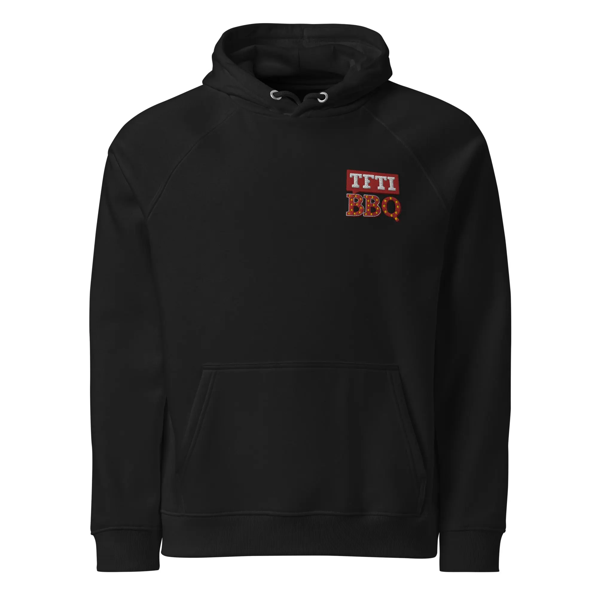 TFTI (Thanks For The Invite) x Jealous Devil Unisex Eco Raglan Hoodie | Organic Cotton Long Sleeves Pullover Hoodie - Comfy Jersey-lined Hood with Ribbed Cuffs and Hem For Everyday Wear - Street Fashion