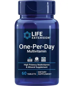 Life Extension One-Per-Day Multivitamin – Packed with Over 25 Vitamins, Minerals & Plant Extracts, Quercetin, 5-MTHF Folate & More – 1-Daily, Non-GMO, Gluten-Free – 60 Tablets