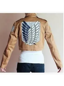 Anime costume; Attack on Titan coat; Survey Corps Captain Armor; Mikasa Ackerman cosplay outfit; anime jacket.