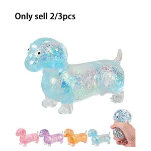 Anxiety Squishies, Fidget Cube Stress Relief, Ultra-Soft Touch Cute Weiner Dog Stress-Relieving Toy Set, Mini Rainbow Stretchy Dogs with Face for Adultsv, Mini Squishies for Kids Teens Adults Stress Relief Classroom Home Office, Stress Relieving Accessory