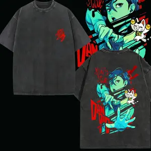 valentine shirts DanDaDan Spirit Slash   Superstition 260GSM Oversized Anime Tee With Dual Sided Print  Vintage Streetwear For Fans Of Chaos  Spirits  And Sci Fi Battles Cotton Menswear_1
