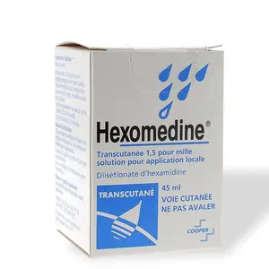 Hexomedine Transcutaneous Topical Solution 45ml for Acne Spot Treatment & Ingrown Hairs Antiseptic Solution