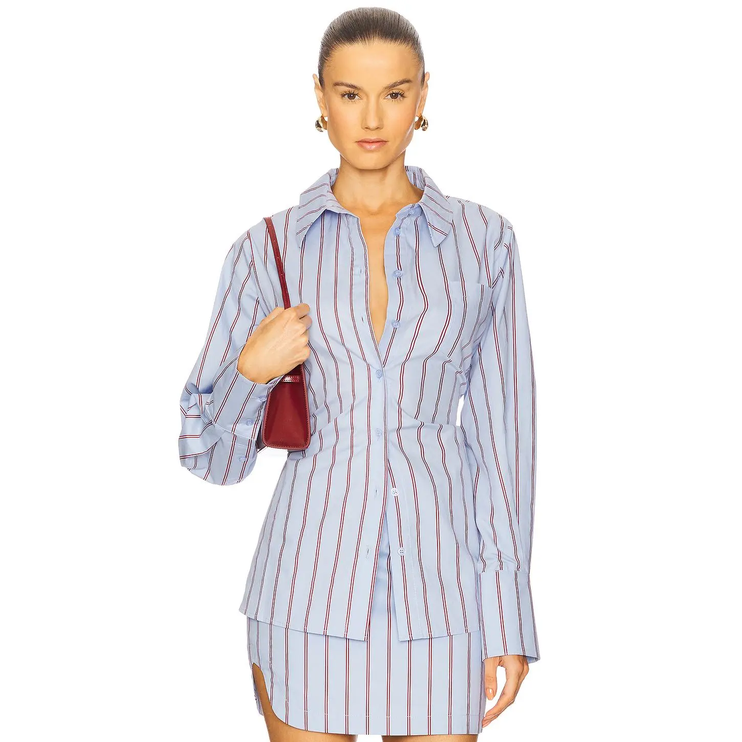 Line & Dot Getty Shirt in Blue & Red