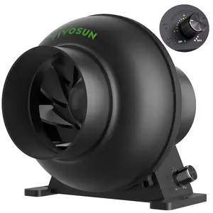 VIVOSUN M4 4-Inch Inline Duct Fan, 195 CFM Ventilation Fan with EC Motor, Adjustable Speed, Energy-efficient Vent Blower for HVAC, Grow Tent, Hydroponics