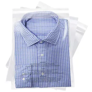 - 100 count - 10" x 13" Clear Poly Bags for Clothing - Self Seal Suffocation  Plastic Poly Bags 1.6 Mil for Shipping, Packaging, T-Shirt - Permanent Adhesive