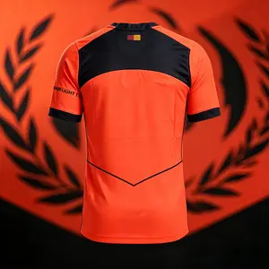 25 26 Third Away Kit Orange Short Sleeve Soccer Jersey Fans Version