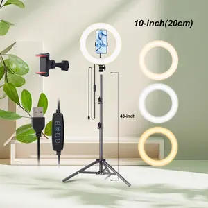 Adjustable 43" Tripod - 10" video lighting, Full Coverage - Suitable For Photography, Makeup, Group Selfies, Meetings, Live Streaming LED Light, With Flexible Phone Holder And Expandable Phone Stand, Suitable For Selfies And Video Recording#valentines day