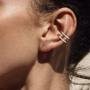 GTHIC Stainless Steel U-shaped Ear Cuff Minimalist Punk Earrings for Men Women Birthday Gift