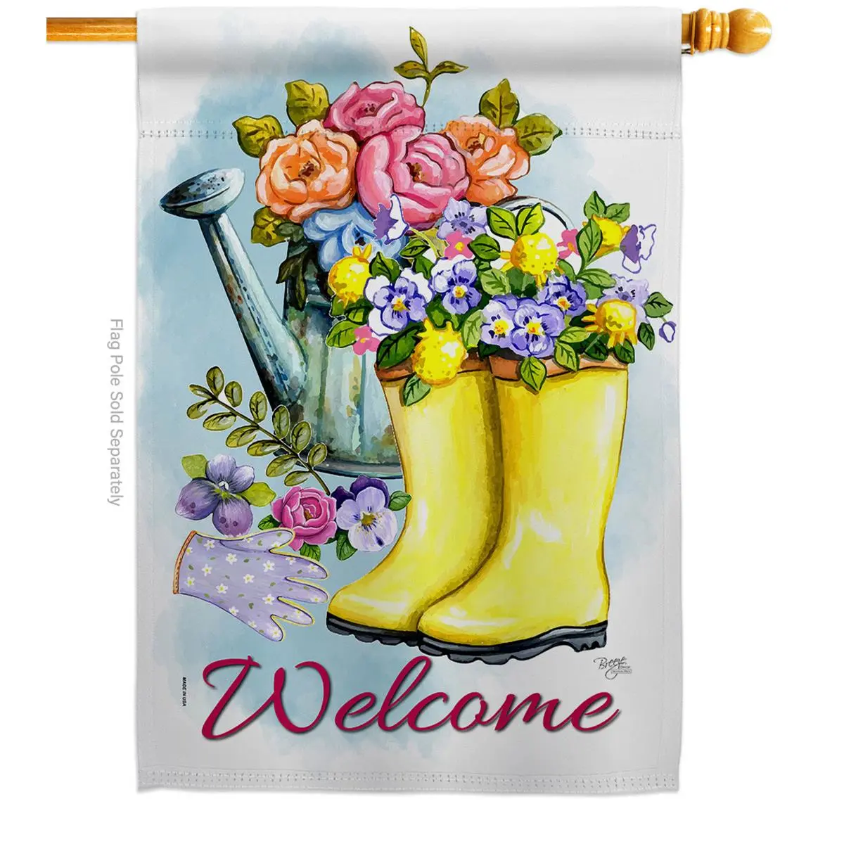Breeze Decor  Spring Shower House Flag Floral 28 x 40 in. Double-Sided Decorative Vertical Flags for Decoration Banner Garden Yard Gift