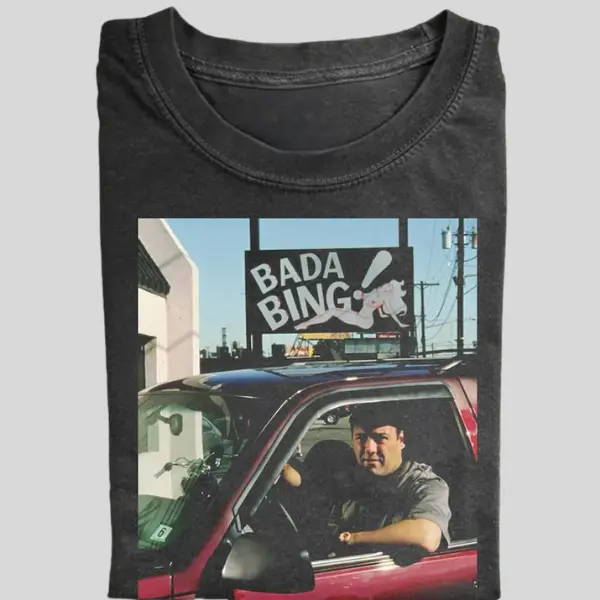 Bada Bing The Sopranos Y2K T-Shirt, Vintage Mafia Graphic Tee, Retro Crime TV Show Shirt, Mobster Aesthetic, Unisex Fan Tee