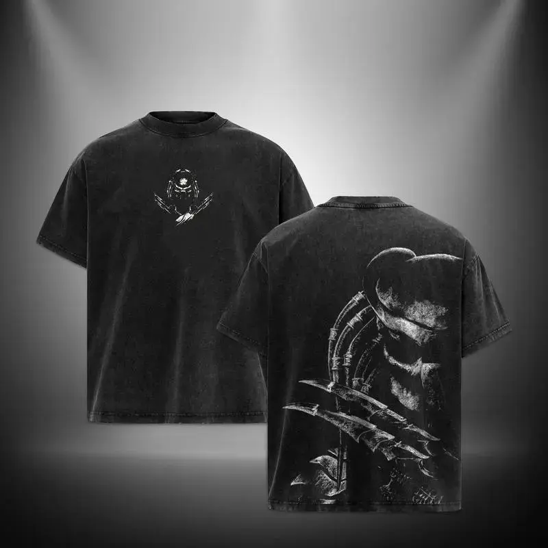 Predator v4 Retro Vintage Menswear Gift movie fans Top Apparel Classic Oversized Seamless Simple Straight Man Clothes Cotton designer shirts, graphic tees, men gifts, ,Graphic Streetwear T-shirt