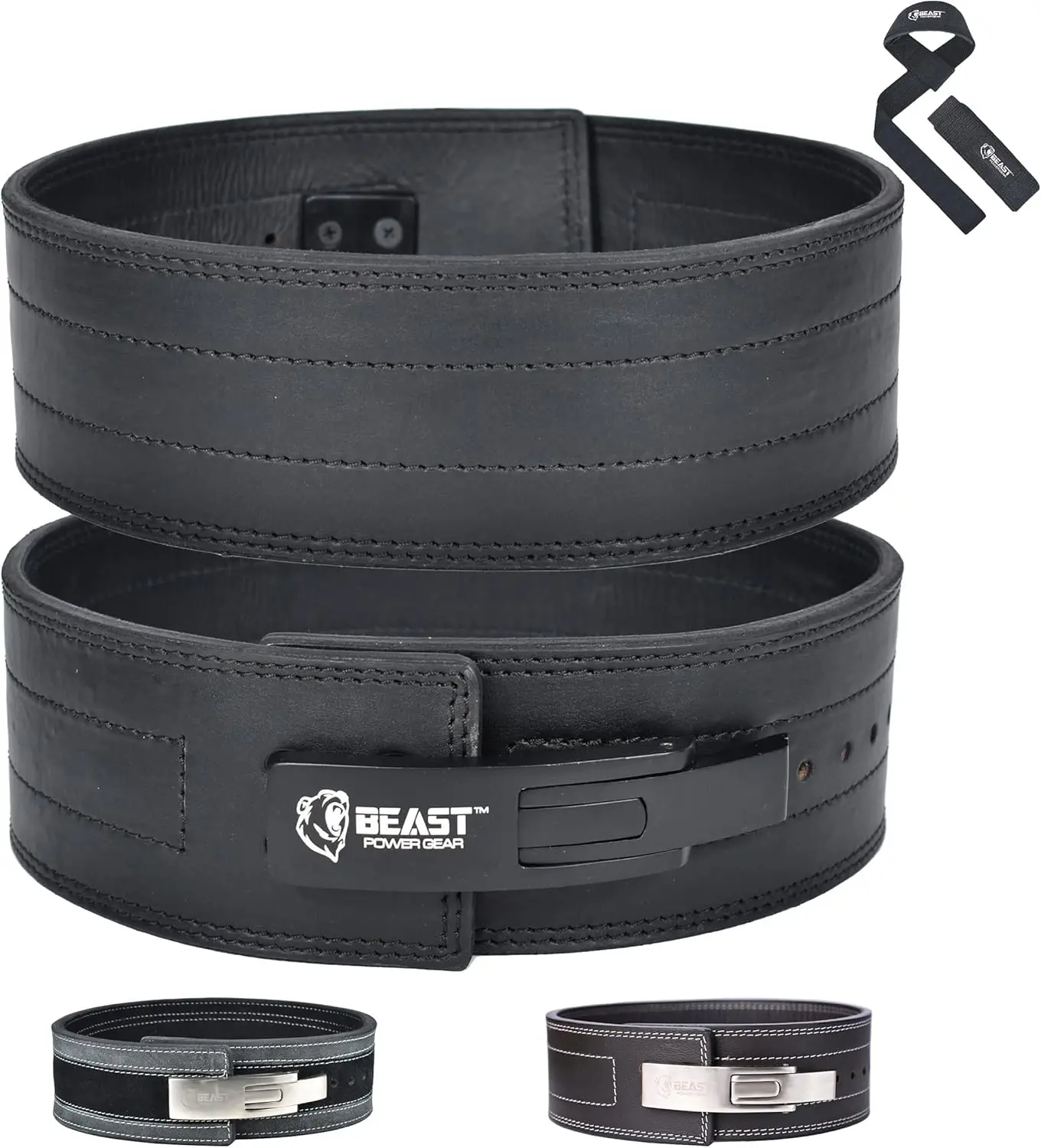 Weight Lifting Belt Lever Buckle 10MM 13MM Thick & 4 Inches Free Strap Weightlifting Belt, Gym Belt for Powerlifting, Lever Belt for Men Women