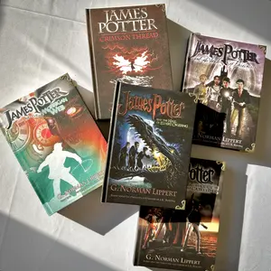 James Potter Hardcover 5 Book Set, Crimson Thread, Hall of Elders’ Crossing, Vault of Destinies, Morrigan Web, Curse of the Gatekeeper, Free Bookmark